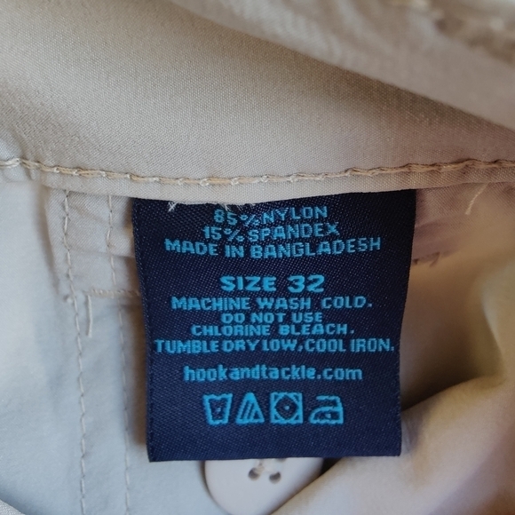 Hook and Tackle Beer Can Island Stretch Fishing Shorts Sand Tan Mens Size 32 NWT - Picture 5 of 14